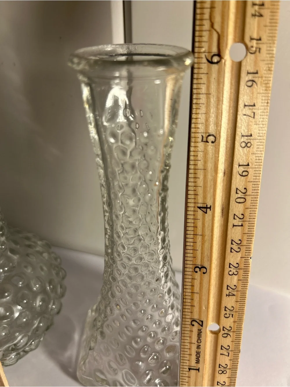 Vintage EO Brody Clear Glass Hobnail Bud Vase LOT Set of 2 Mid Century 6